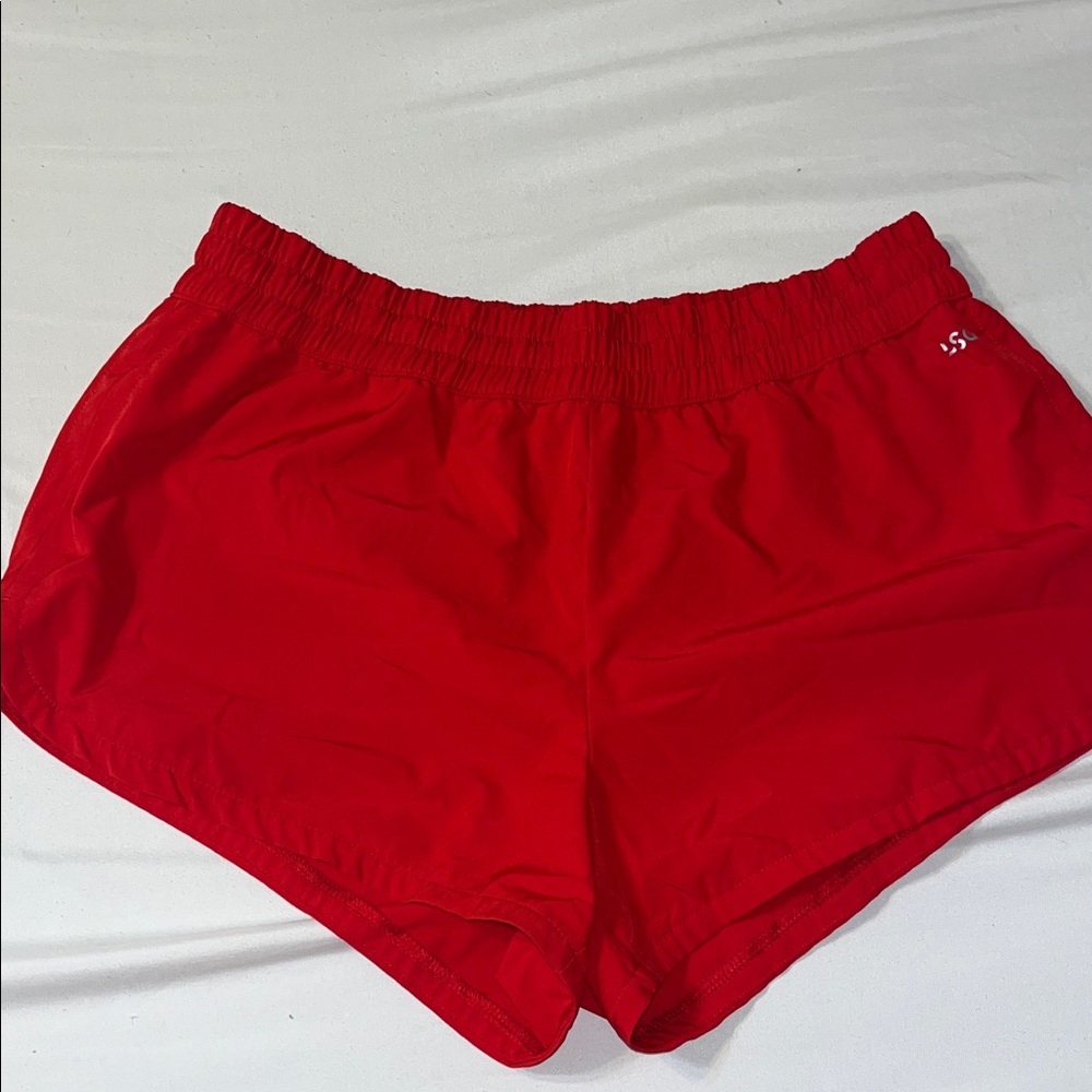 DSG Red Athletic Shorts Lightweight Elastic Waist